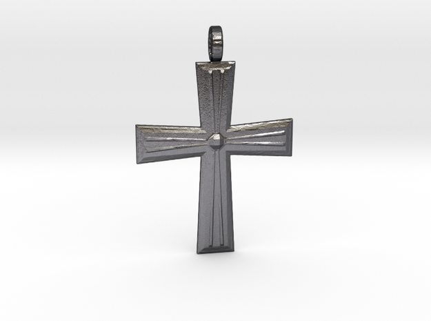 Cross Pendant in Polished and Bronzed Black Steel