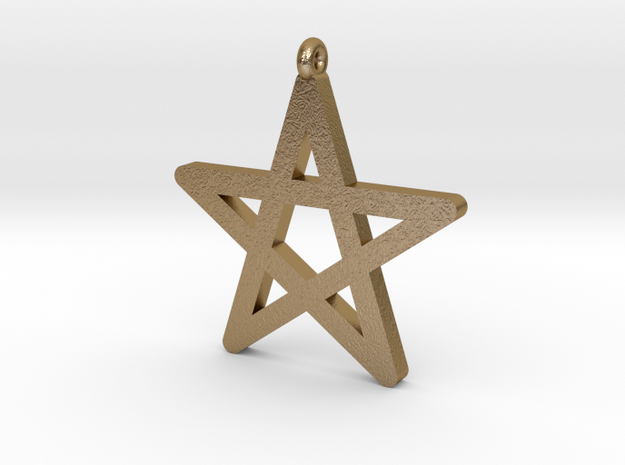 Pentagram Symbol Pendantt in Polished Gold Steel