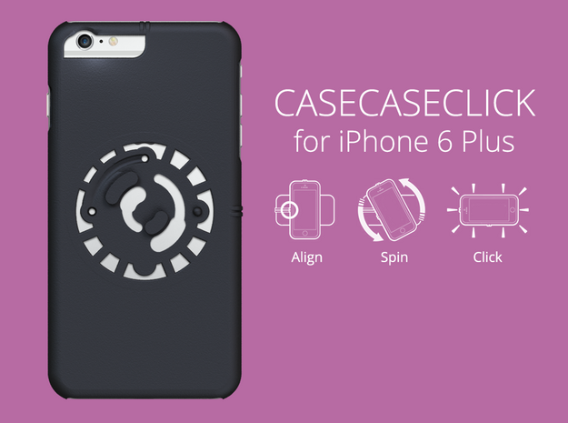for iPhone 6 Plus : smooth : CASECASE CLICK  in Black Natural Versatile Plastic