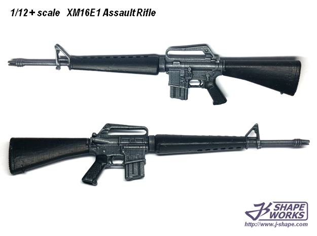 1/12 XM16E1 Assault rifle in Tan Fine Detail Plastic: 1:10