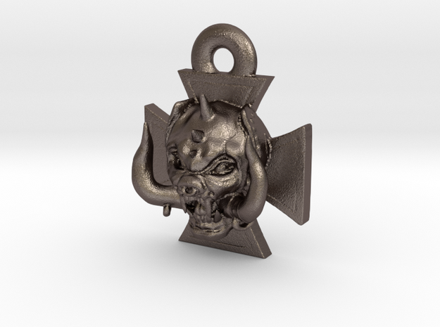 Motorhead Warpig Keychain in Polished Bronzed Silver Steel