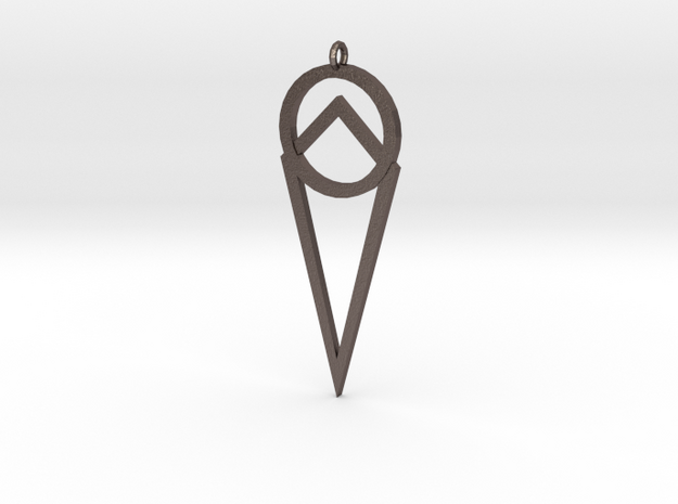 Alchemists Pendant in Polished Bronzed Silver Steel