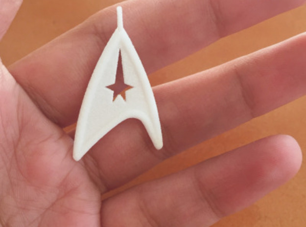 Starfleet Command Badge pendant in White Natural Versatile Plastic