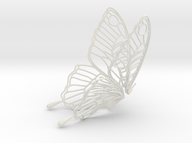 Butterfly Teabag Holder in White Natural Versatile Plastic