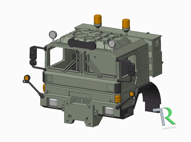 H0 1:87 ÖAF FX Fahrerhaus Bundesheer Winterdienst in Tan Fine Detail Plastic