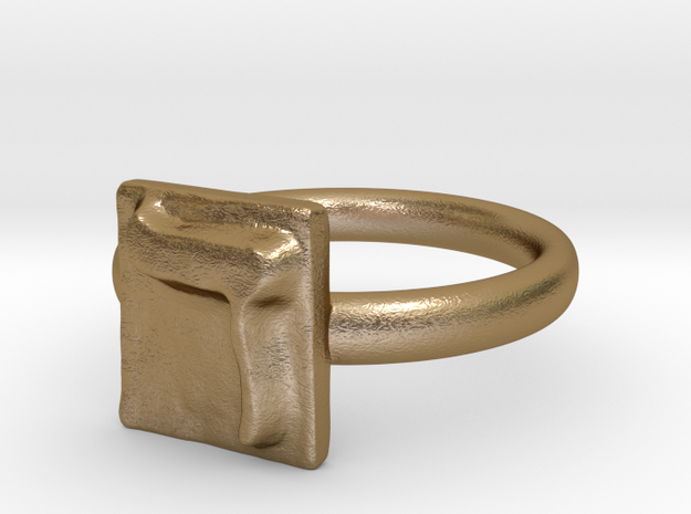 04 Dalet Ring in Polished Gold Steel: 7 / 54
