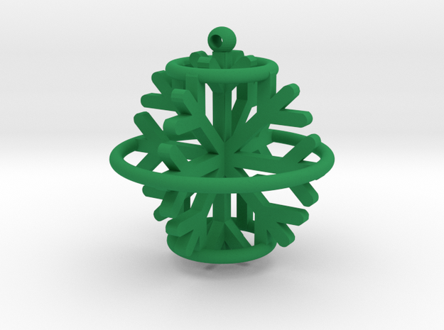 Snowflake Ball pendant in Green Processed Versatile Plastic