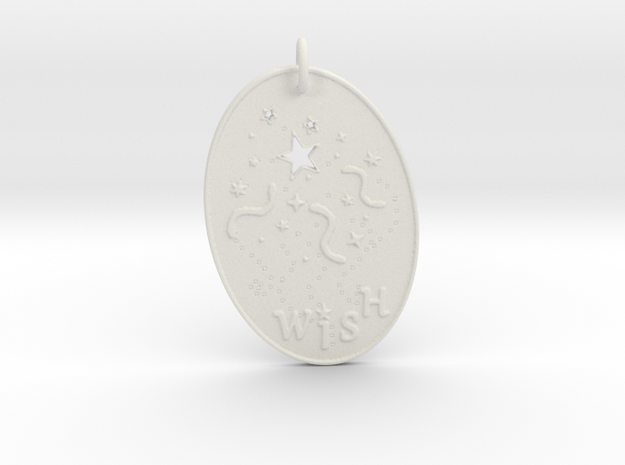 Shooting Stars Wish 1 Pendant by Gabrielle in White Natural Versatile Plastic