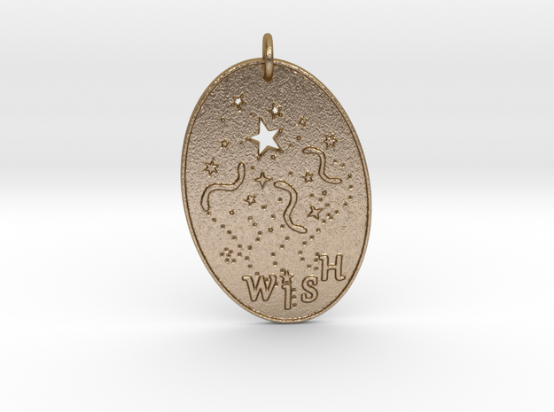 Shooting Stars Wish 1 Pendant by Gabrielle in Polished Gold Steel
