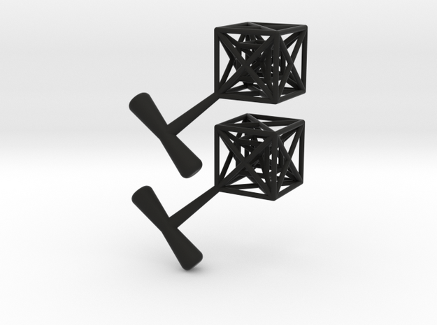 Hypercube Cuff Links