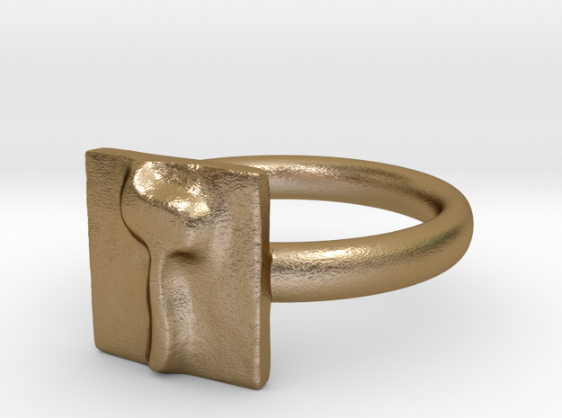 07 Zayn Ring in Polished Gold Steel: 7 / 54