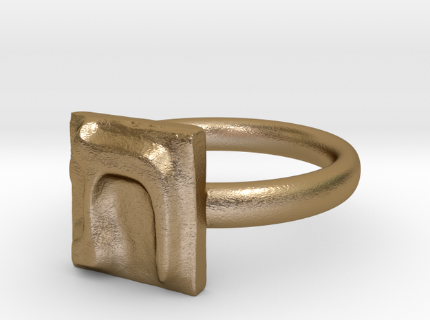 22 Tav Ring in Polished Gold Steel: 7 / 54