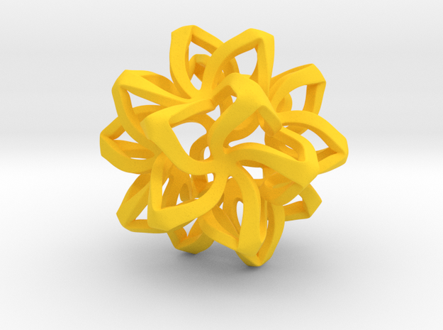 Star pendant in Yellow Processed Versatile Plastic