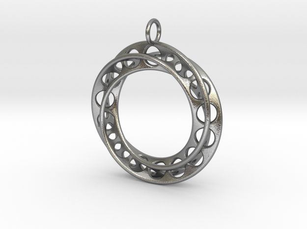 Moebius Band Ø30mm Pendant improved Version in Natural Silver