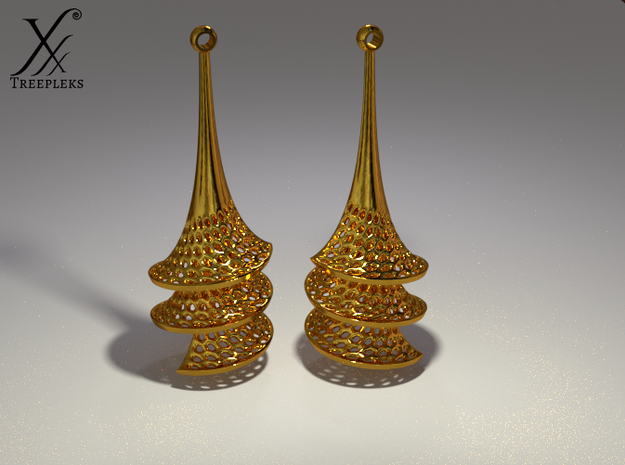 Dini's Surface Earrings in Polished Brass