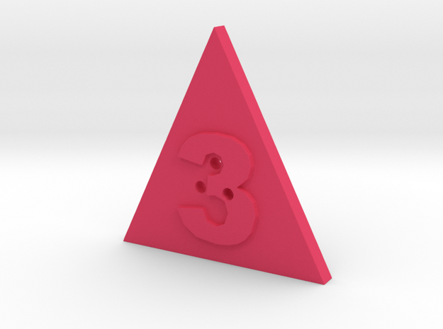 3 Hole Triangle Shape Button in Pink Processed Versatile Plastic