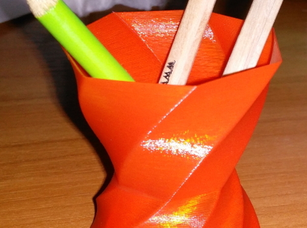 3D printed Cool spiral Vase in Red Processed Versatile Plastic: d6