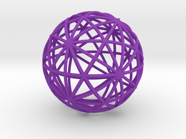 Icosahedral Ball in Purple Processed Versatile Plastic