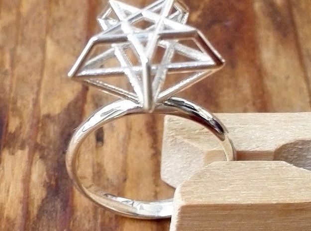 Pentagram Ring in Polished Silver