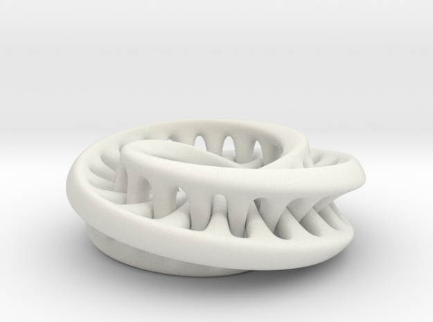 Interconnected Moebius in White Natural Versatile Plastic