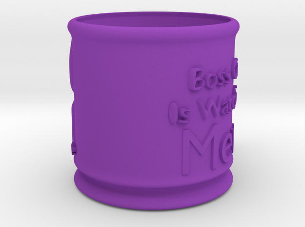Boss Cat Mug in Purple Processed Versatile Plastic
