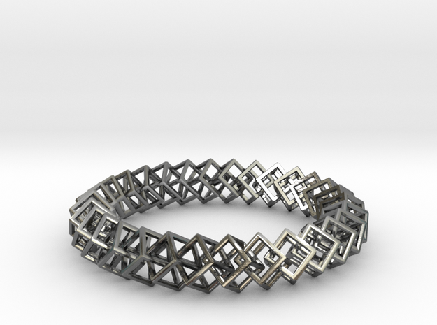 Blockchain Bracelet Extra Large in Polished Silver (Interlocking Parts)