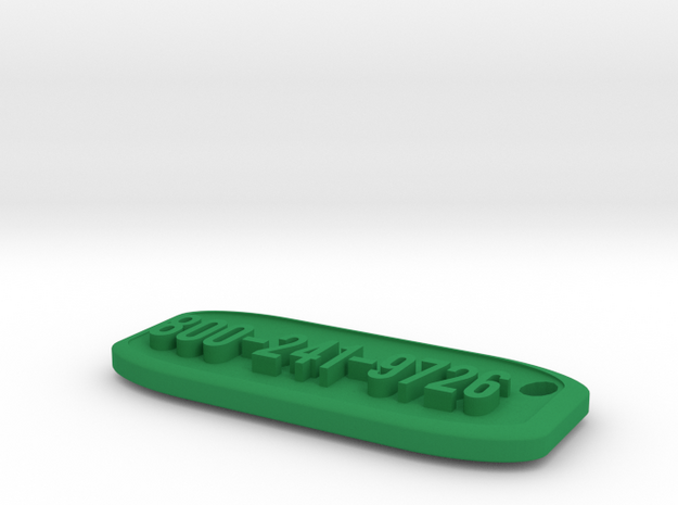 Marketing Keychain  in Green Processed Versatile Plastic