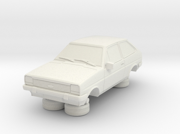 1-64 Ford Fiesta Mk1 Standard in White Natural Versatile Plastic