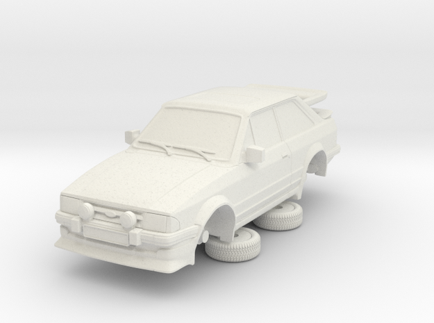 1-64 Ford Escort Mk3 2 Door Rs Turbo Whale Tail in White Natural Versatile Plastic
