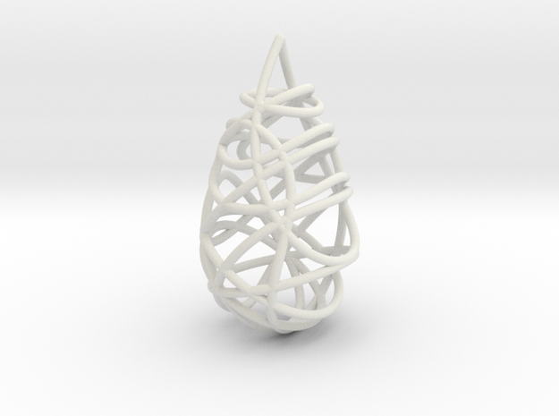 Intertwined Drop Pendant in White Natural Versatile Plastic
