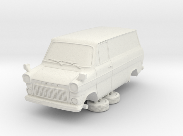 1-87 Ford Transit Mk1 Short Base Delivery Van (rep in White Natural Versatile Plastic