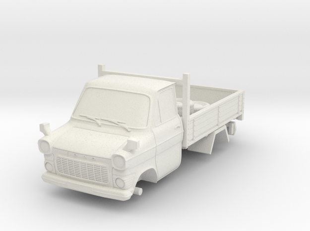 1-76 Ford Transit Mk1 Short Base Pickup Truck in White Natural Versatile Plastic