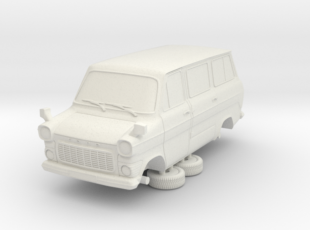 1-76 Ford Transit Mk1 Short Base Van Mini Bus in White Natural Versatile Plastic