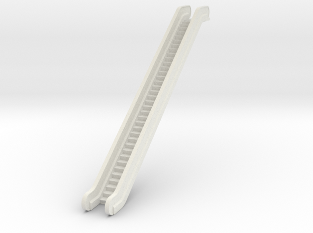 N Scale Escalator 50mm in White Natural Versatile Plastic