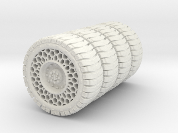 46mm airless tires in White Natural Versatile Plastic