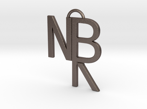 NBR Logo in Polished Bronzed Silver Steel
