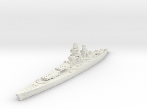 Richelieu battleship (1943 post-refit) 1/1800 in White Natural Versatile Plastic