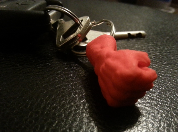Fist Key Chain Charm in Red Processed Versatile Plastic