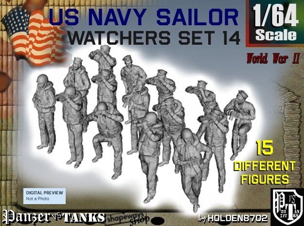 1-64 US Navy Watchers Set14 in Tan Fine Detail Plastic