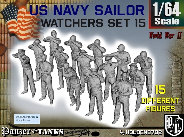 1-64 US Navy Watchers Set15 in Tan Fine Detail Plastic