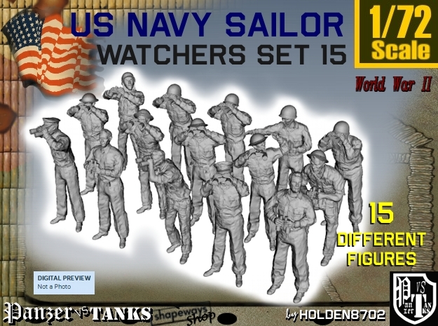 1-72 US Navy Watchers Set15 in Tan Fine Detail Plastic