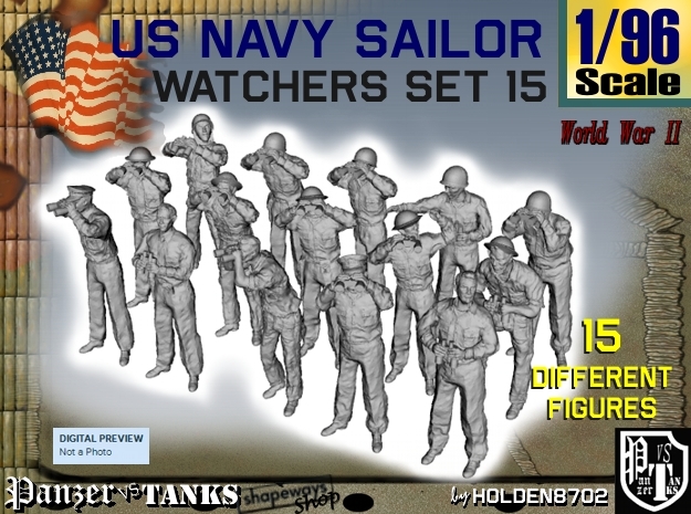 1-96 US Navy Watchers Set15 in Tan Fine Detail Plastic
