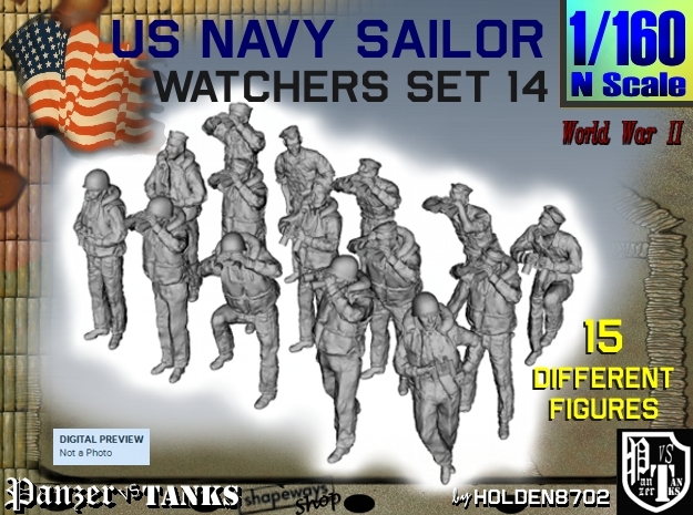 1-160 US Navy Watchers Set14 in Tan Fine Detail Plastic