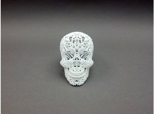 Skull Filagree v1 - 12.7cm in White Natural Versatile Plastic