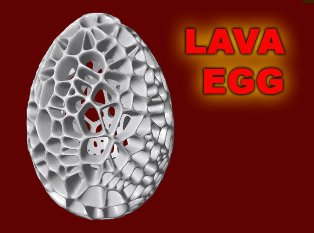 Lava Easter Egg in White Processed Versatile Plastic