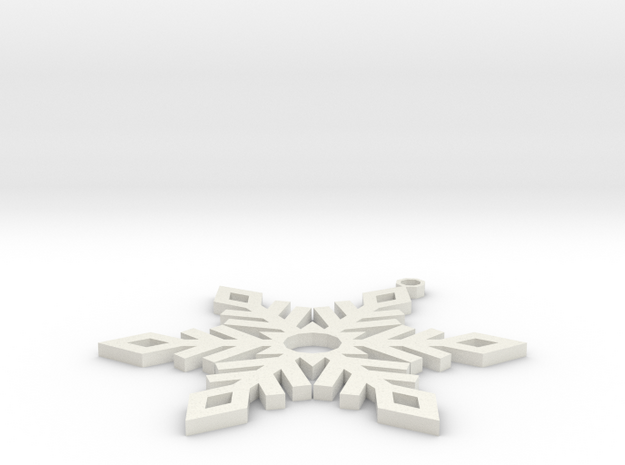 Snow Ornament V2 in White Natural Versatile Plastic