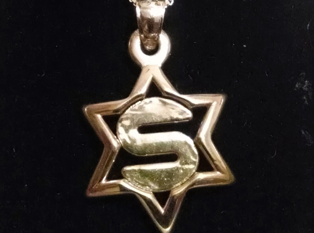 Jewish Star - S in 18K Gold Plated