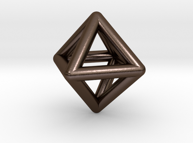0595 Octahedron E (a=10mm) #001 in Polished Bronze Steel