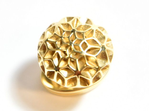Flora Lapel Pin in Polished Bronze