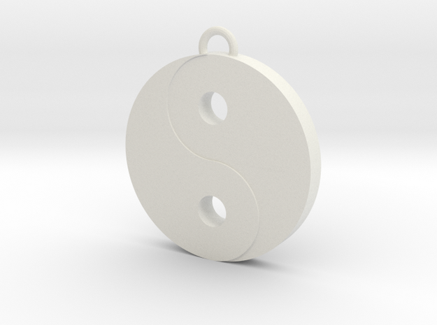 Ying Yang in White Natural Versatile Plastic